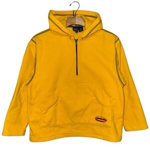 Patagonia Vintage Kids Size M 10 Yellow Synchilla Fleece Pullover Hooded Jacket